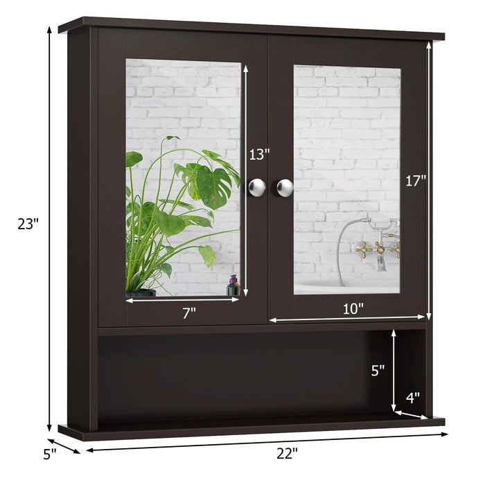 Wall Mounted Medicine Cabinet with Mirror, Black Bathroom Storage Cabinet for Vanity Organization