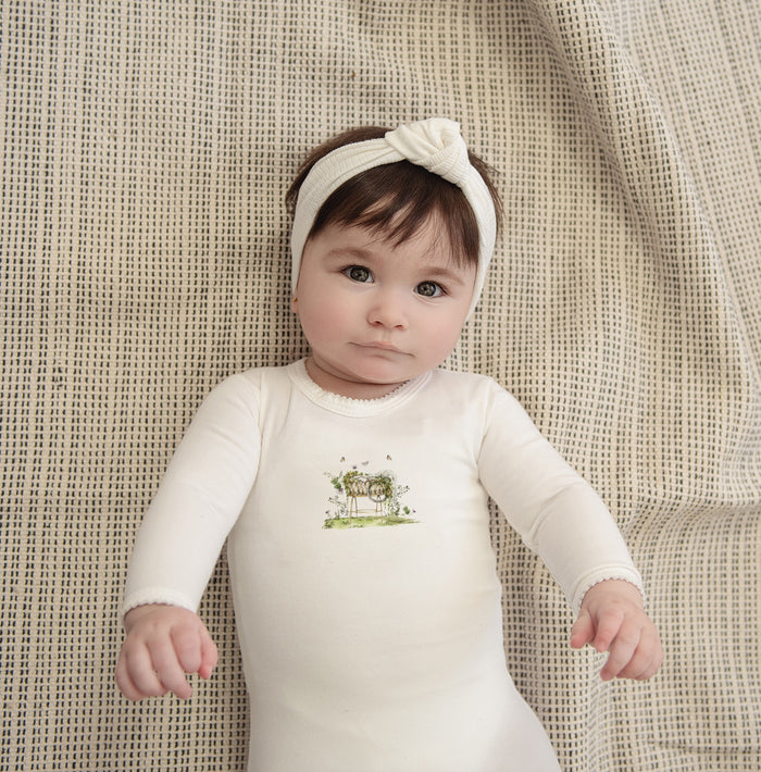 Watercolor Cradle Collection - Footie + Bonnet