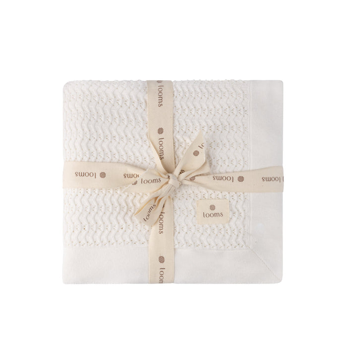Wave Collection - Knit Pointelle Blanket