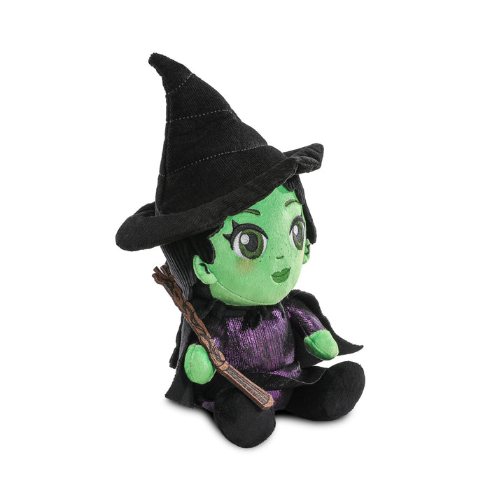 Wicked Elphaba Phunny plush toy featuring green fur, expressive face, and iconic costume from the Wicked musical.