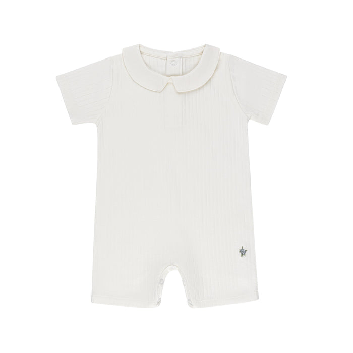 Wide Rib Cotton - Rosebud Collection- Boy Romper