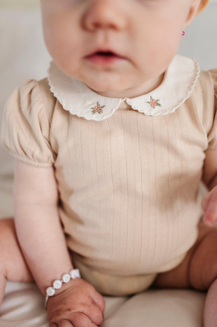 Wide Rib Cotton - Rosebud Collection- Boy Romper