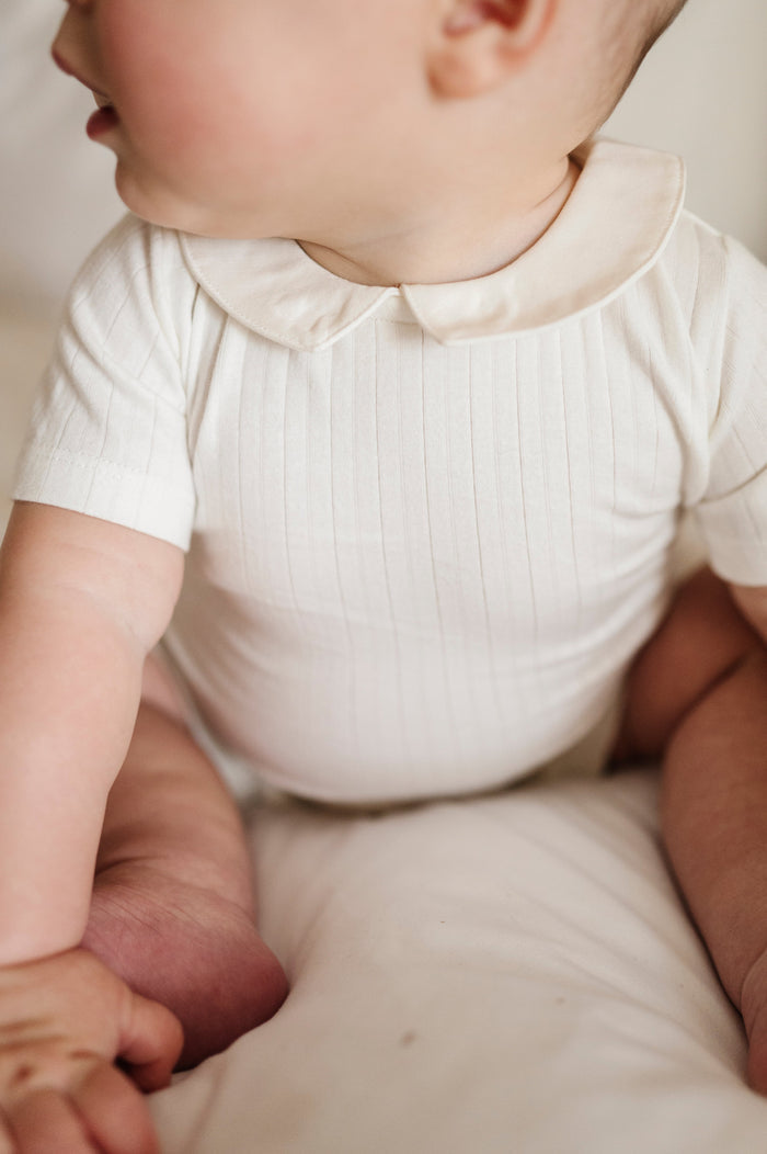 Wide Rib Cotton - Rosebud Collection- Boy Romper