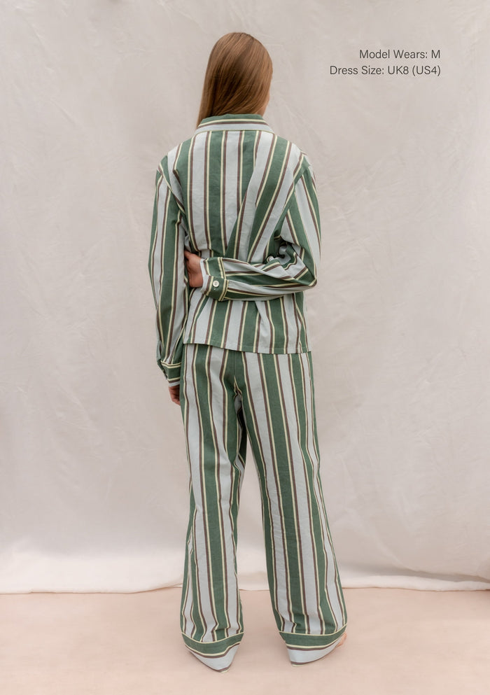 Womens Cotton Pyjamas - Blue Stripe
