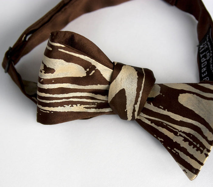 Cream on dk brown.