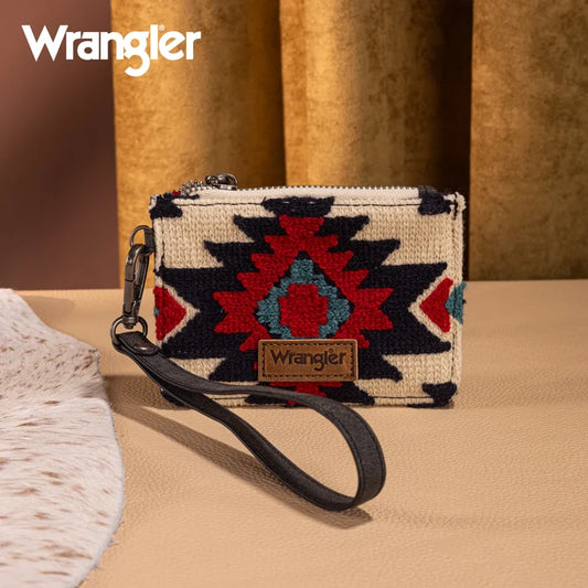Wrangler Aztec Print Card Wallet -Black