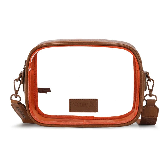 Wrangler Clear Crossbody Bag/Stadium Bag - Brown