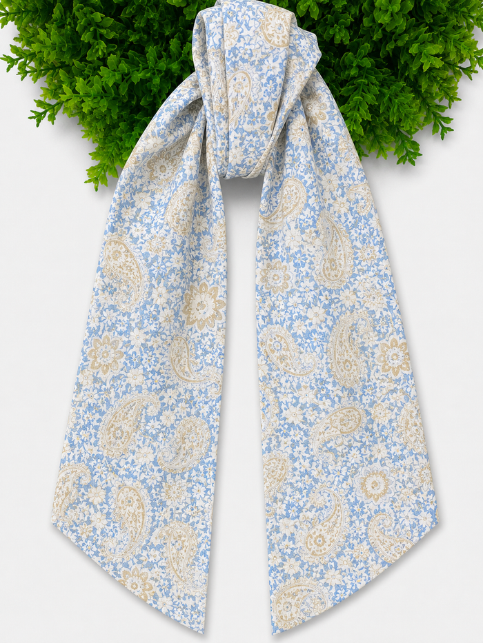 Gold Paisley on Blue