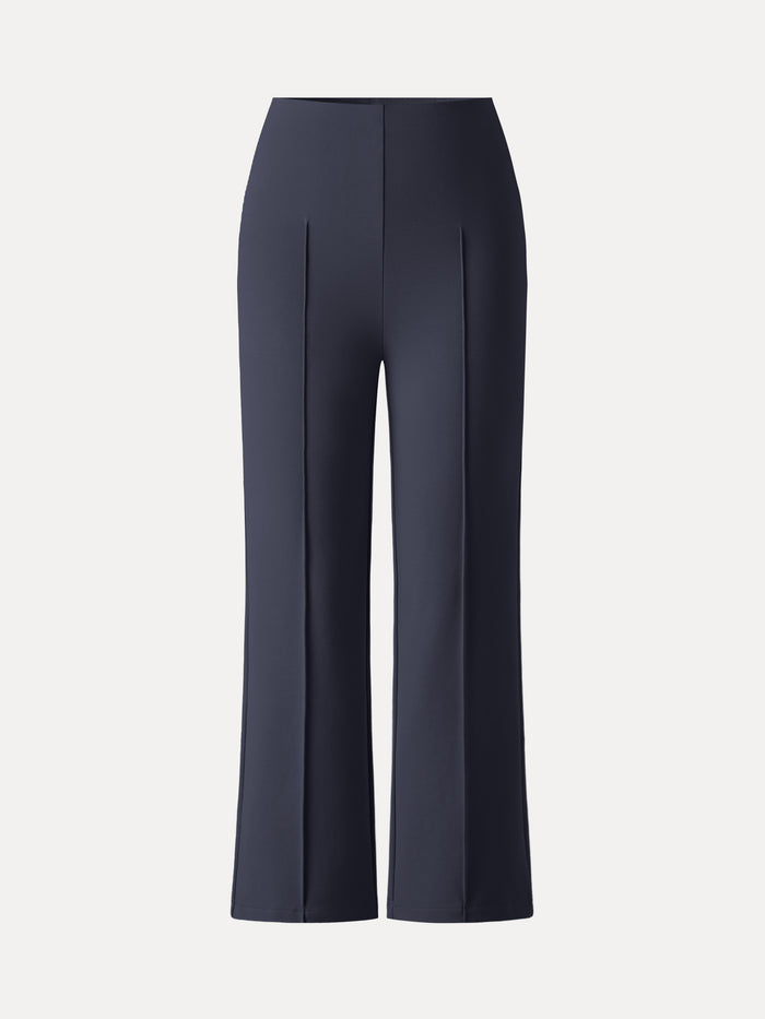 OGLmove Wrinkle-Resistant High Rise Cropped Flare Leg Travel Pant Regular Universe Navy