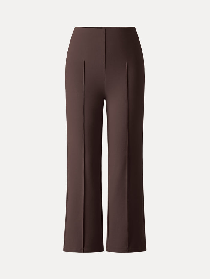 OGLmove Wrinkle-Resistant High Rise Cropped Flare Leg Travel Pant Regular Hickory Brown