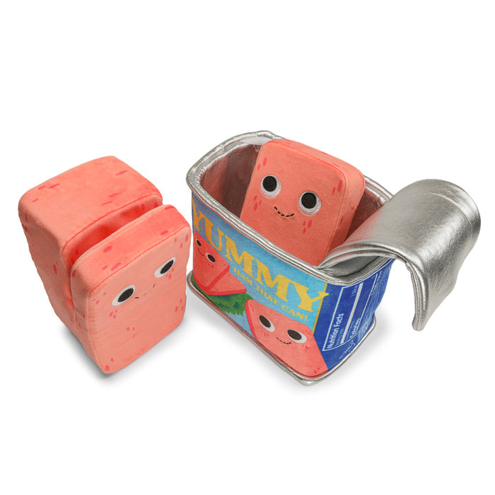 Yummy World Canned Ham 10-inch plush toy featuring a realistic ham design with detailed stitching and soft fabric.