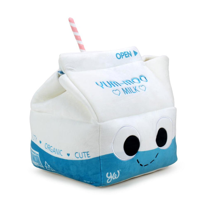 Yummy World Milk and Cookies interactive plush toy, soft and cuddly with detailed milk carton and cookie design.