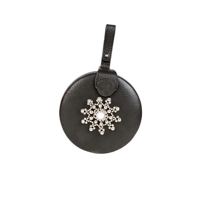 Premium Leather beaded coin bag silver from object and dawn ghost images front view